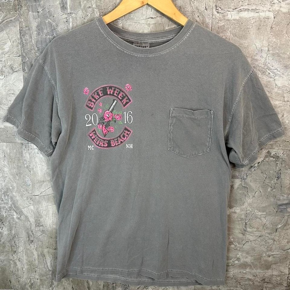 Vintage 2016 Grey and pink Bike‎ Week tee  Woman's Size Medium #bikerstyle